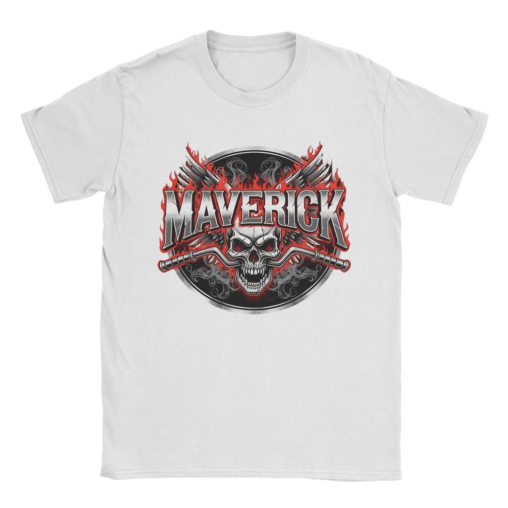 Hipster Maverick Skull Rider TShirts for Unisex Crewneck  Cotton T Shirts  Short Sleeve Tee Shirt Classic Tops