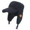 White Field Design Deep Forest Foldable Flip Visor Cap with Ear Outdoor Cap with Inner Boa Flaps, Compact, 2-Way (Black)