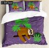 Cartoon Sloth Duvet Cover Bedding Set for Kid Girls Cute Animal Comforter Cover 1 Duvet Cover with 2 Pillowcases King Full Size
