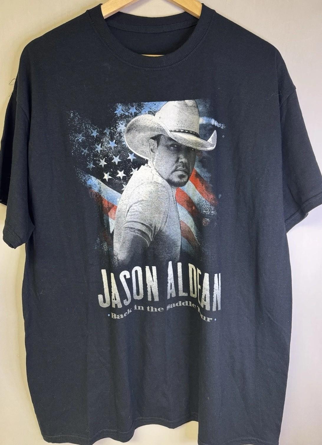 Jason Aldean Tour Shirt XL Black Double Sided Country Concert Graphic Unisex T-Shirt XXXXL