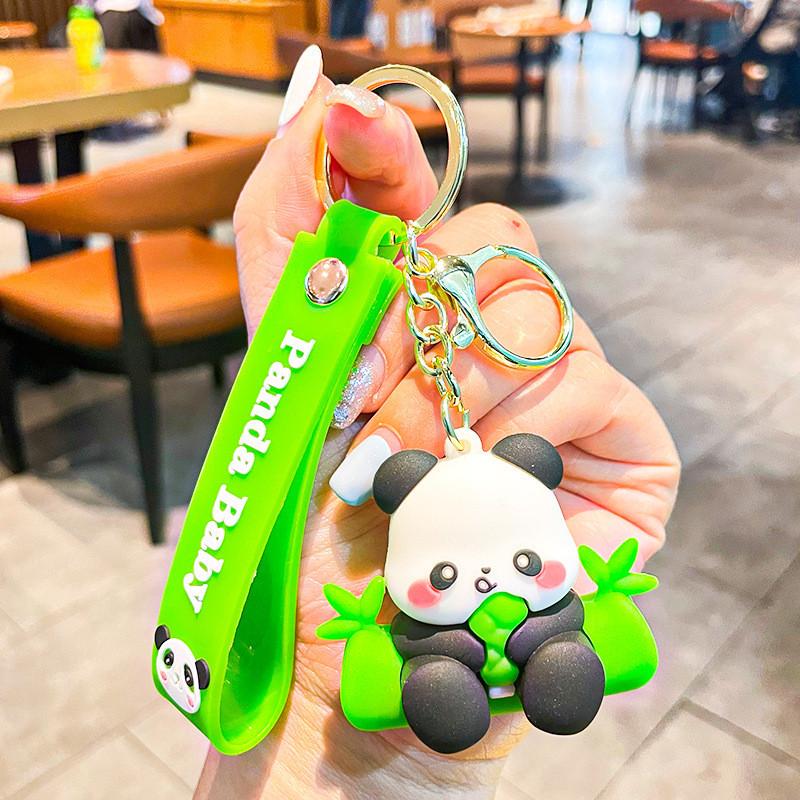

Side Holding Panda Bamboo Shoot Key Chain Cute Cartoon Girl Backpack Pendant Style D