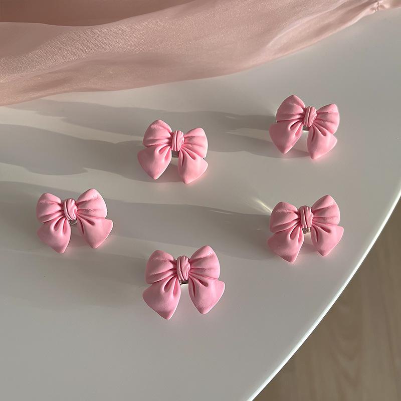 5Pcs Cute Girls Pink Rose Flower Heart Bow Peach Mini Hairpin Sweet Hair Braiding Clip Hair Styling Bobby Pin for Women