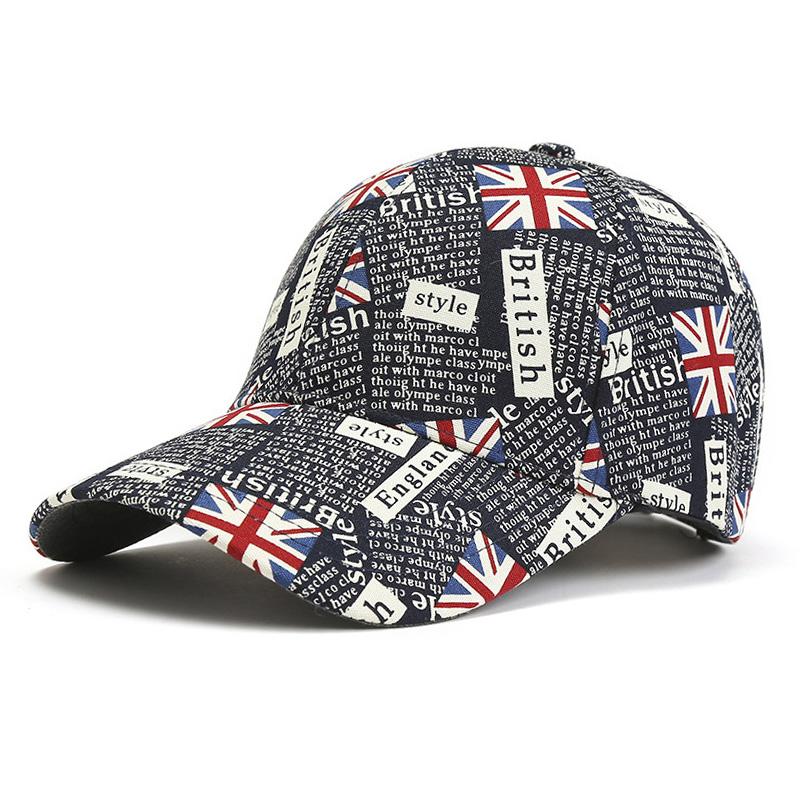 Classic English Flag Graffiti Women's Baseball Cap Versatile Fashion Sports Sun Cap Hip Hop Cap Letters Breathable Sun Cap