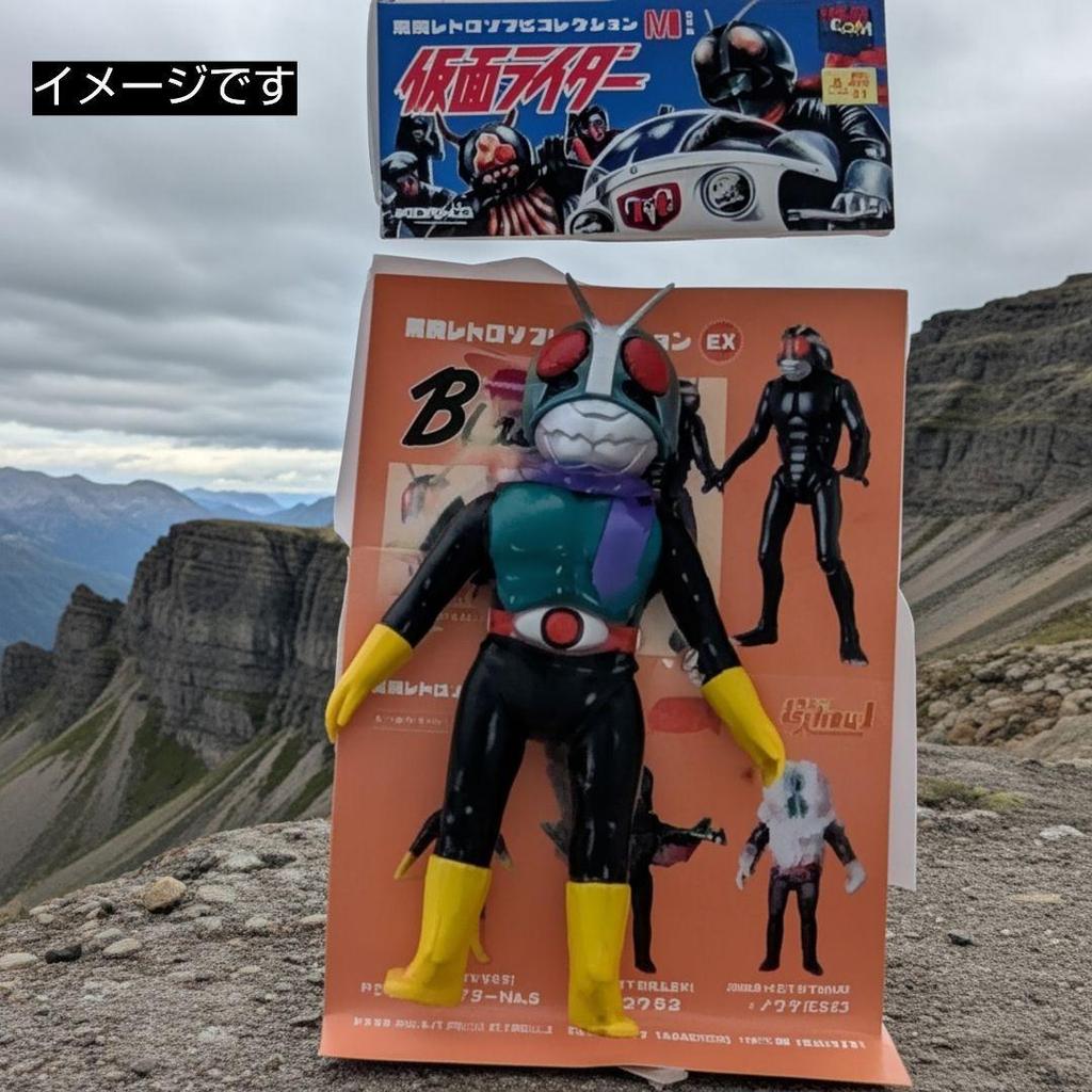 Used Toei Retro Soft Vinyl Collection Shocker Rider No.5 Middle Size