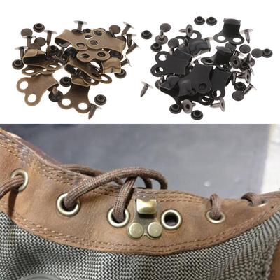 20 Juegos Ganchos para Cordones de Bota Accesorios Remaches Para