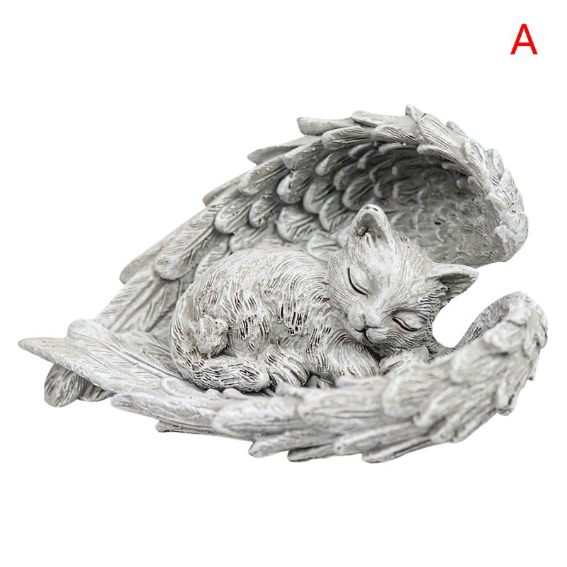 

Міні-домашня тварина, кіт, собака, статуя ангела, смола, сплячий ангел, кіт, скульптура для домашніх тварин, меморіальний орнамент, декоративні прикраси для домашнього саду, ремесла