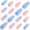 Blue Long Style Wearable Nail Art Tips and Stickers