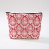 Pink Bowknot Zipper Storage Bag Travel Portable Wash Pouch Student Pencil Case Multi-Purpose Organizer for Women