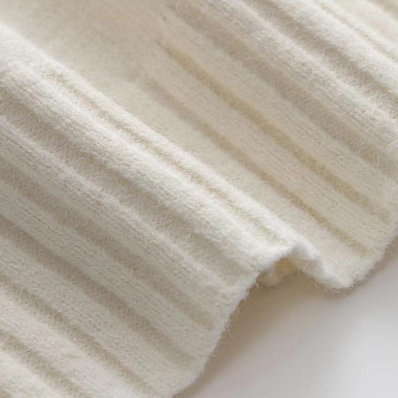 IHUASU Women's Autumn and Winter Solid Colour Sweater High Neck Pullover Loose Women's Solid Colour Sweater