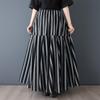 Plus Size High Waist Vintage Stripe Spring Summer Autumn Casual Loose Maxi Long for Woman Skirts Womens Skirt