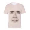 Maglietta Grafica Divertente con Faccia di Nicolas Cage per Uomo T-Shirt 3D Stampa Divertente T-Shirt Moda Streetwear Top Magliette Estive