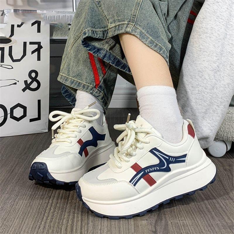 Platform sneakers women's original design versatile 2025 spring and autumn new versatile retro height-increasing dad shoes ins tide