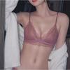 White Lace Triangle Wireless Bra With Thin Straps Removable Pads Comfortable Bralette