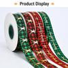 Gold Foil Checkered Christmas Ribbons 25 Yards/roll 2cm Width Assorted Set for Gift Wrapping Holiday Decor DIY Crafts