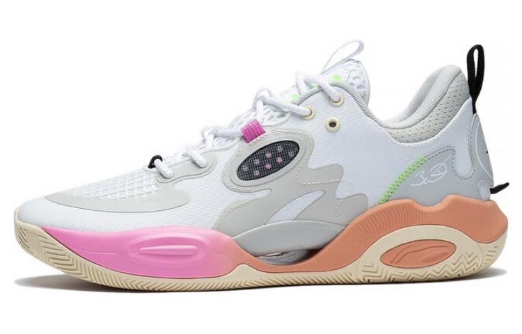 Li Ning Wade ALLDAY Slip Resistant, Abrasion Resistant, Breathable Low Top Basketball Shoes White Gray ABPT007-6