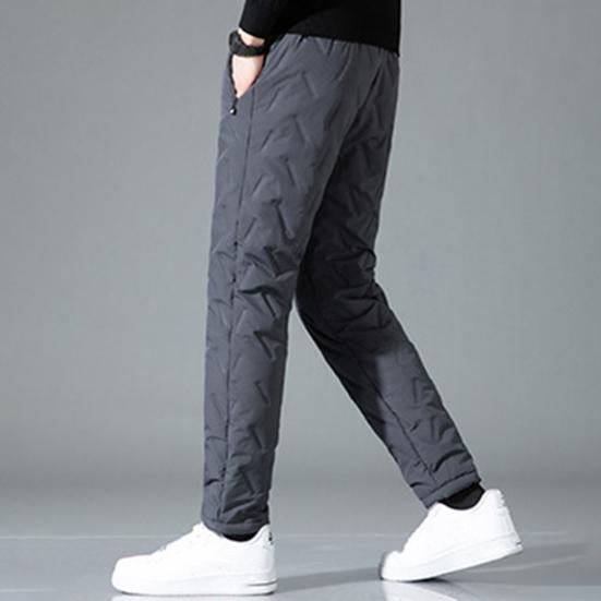 Zima Podzim Muži Sportovní kalhoty Volný Elastický pas Silný plyš Vodotěsné Polstrované Kapsy Volné Rovné Jednobarevné Kalhoty na cvičení