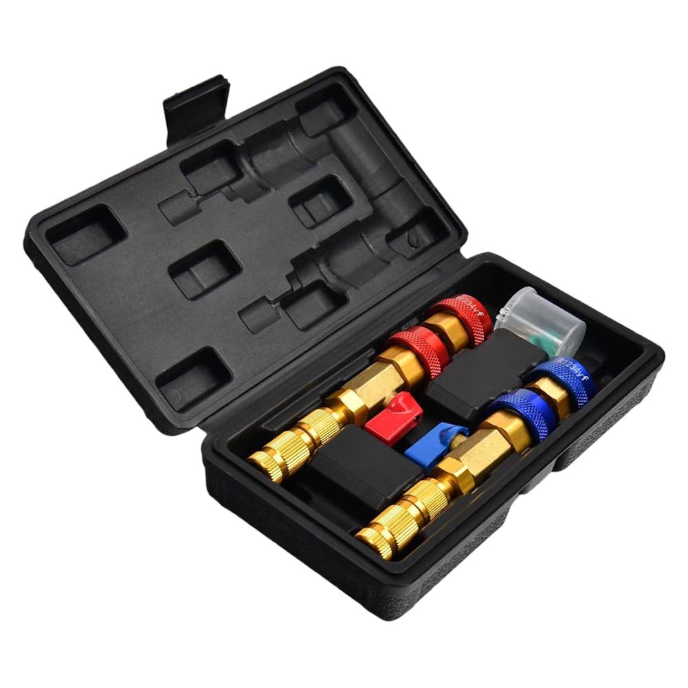 

AC Valve Core Removal Tool, AC Gauge Hose Conversion Adapters & AC Valve Core Tool for Standard JRA And Schrader Valve Bundle