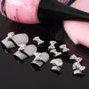10 Pcs 3D Clear Alloy Rhinestone Bow Tie Nail Art Slices Studs DIY Decorations