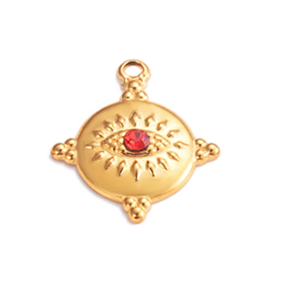 Wholesale 5pcs/lot Stainless Steel Gold Color Evil Eye Charms Handmade Craft DIY Necklaces Earrings Jewelry Making Accessories