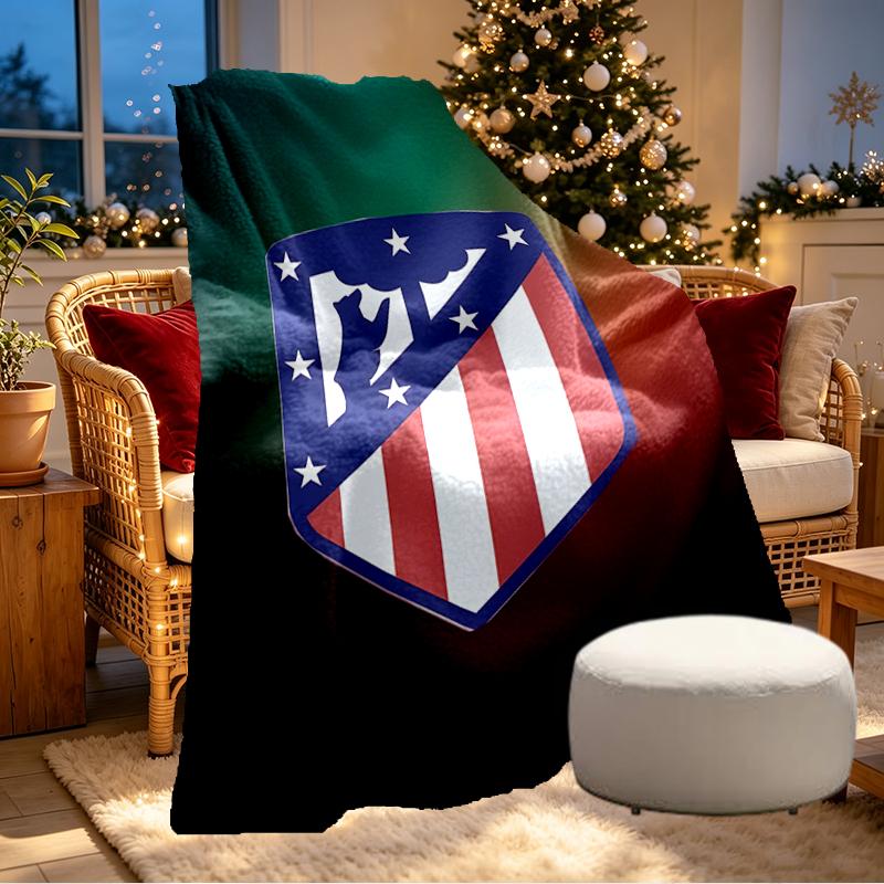 Coperta con Stampa Atletico Madrid - Morbida e Confortevole, per Camera da Letto, Viaggio, Divano, Decorazione per la Casa - Regalo di Compleanno o Natale per un Amico
