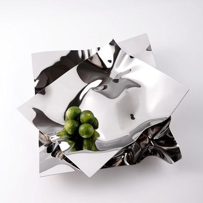 Argento Oro Acciaio Inossidabile Lusso Piatto Snack Soggiorno Home Bar Vassoio Servizio Dessert Biscotti Decorazione Piatto Caramelle Frutta