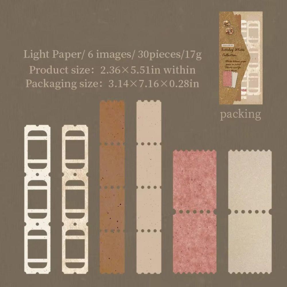 30Pcs Vintage Texture Vintage Label Scrapbook Material Hallowed Out Memo Pad DIY Scrapbooking