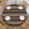 Round Bohemian Ajrakh Block Mughal Floral Tribal Style Tablecloth Waterproof Oil-Proof Table Covers 60 Inch Table Cloth