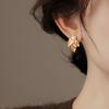 Exquisit Pearl Zircon Leaves Earrings for Women Ladies New Fashion Light Luxury Gold Color Dangle Earrings Jewelry Accessories