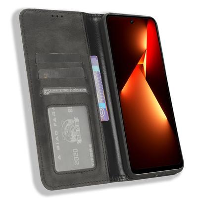 Retro Phone Case for TECNO Pova Neo 3 4G LH6n,PU Leather Stand Wallet Flip Cover