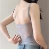 Elegantes Camisole mit Spitzeneinsätzen für Damen: Sommer-Top mit Brustpolstern & sexy Rückendesign