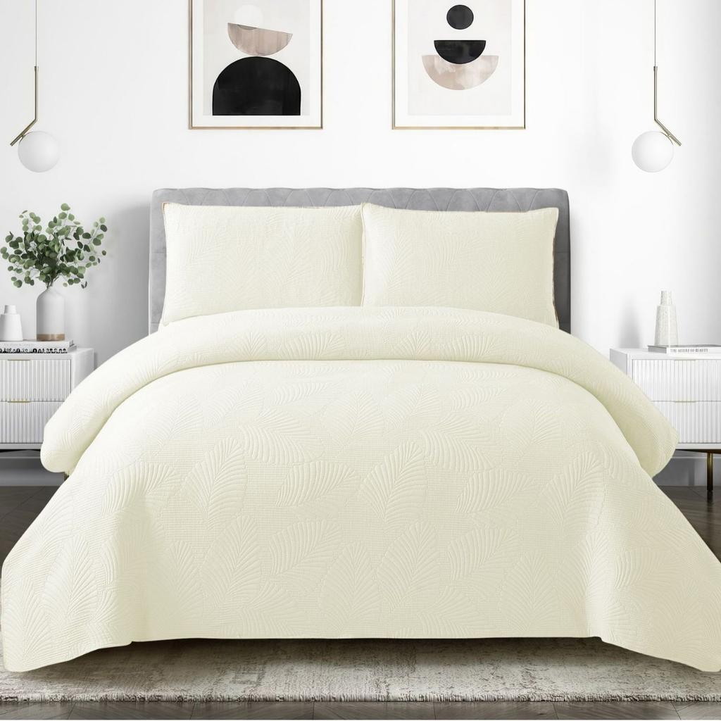 CHAUSUB Queen Size Quilt Set 220x240cm Ultrasonic Quilted Bedspread & Coverlet Summer Lightweight Comforter Blanket for Bed