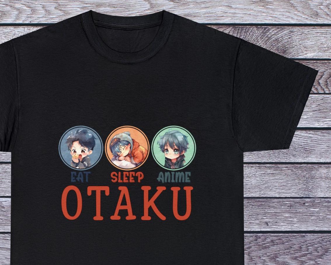 

Otaku Eat Sleep T Shirt Anime Tee Manga Japan Clothing Cosplay S