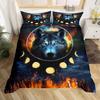 Galaxy Wolf Duvet Cover Set Full Size, Bedding Set for Boys Girls, Wolf Head Printed Duvet Cove Set 1 Quilt Cover 2 Pillowcases
