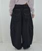 FANCY CLUB Cargo Work Balloon Pants (Black) F26Qd153