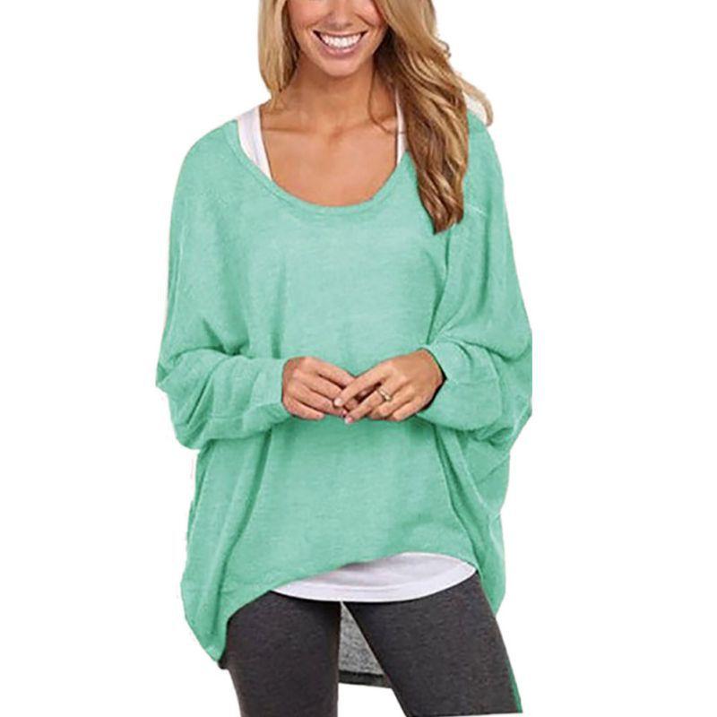 Autumn And Winter Women's Long-sleeved Casual Loose Multi-color T-shirt