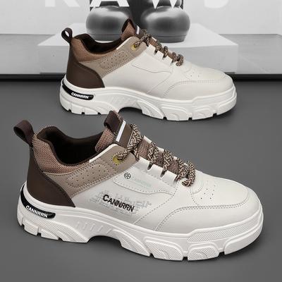 Fashion Fashion Men Leather Casual Sneakers Spring Breathable Comforts Platform Walking Shoe Men High Top Boots Trend Skateboard Shoes