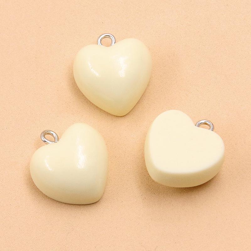 9-Color Geometric Heart Resin Charms: 17x18mm for Bags, Necklaces, Bracelets, Phone Pendants