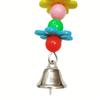 Parrot Chew Toy, Bell Pendant Colorful Round Bead Flower String for Birdcage Accessories