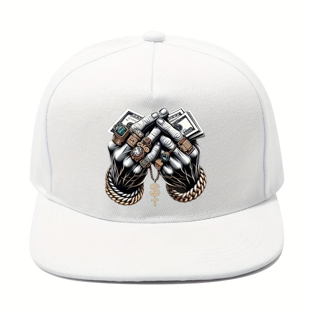 

Кепка Snapback с принтом знака доллара, Полиэстер, Уличная мода, Хип-хоп, С прямым козырьком, Регулируемая, Для улицы One Size