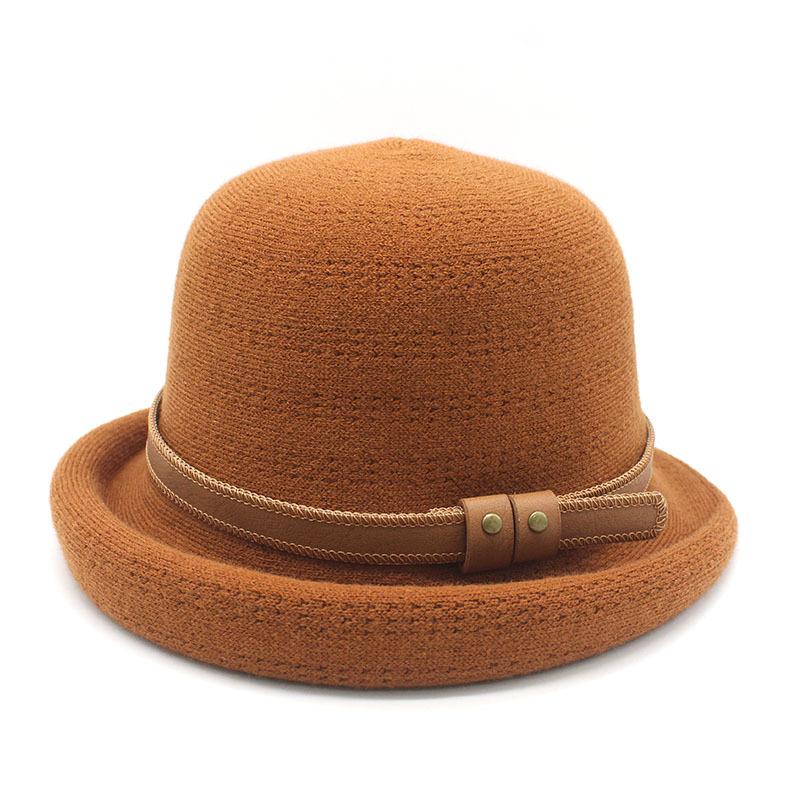 Hat Women'S Spring, Autumn And Summer Curling Belt Top Hat Foreign Style Face Cover Uv Protection Sun Hat