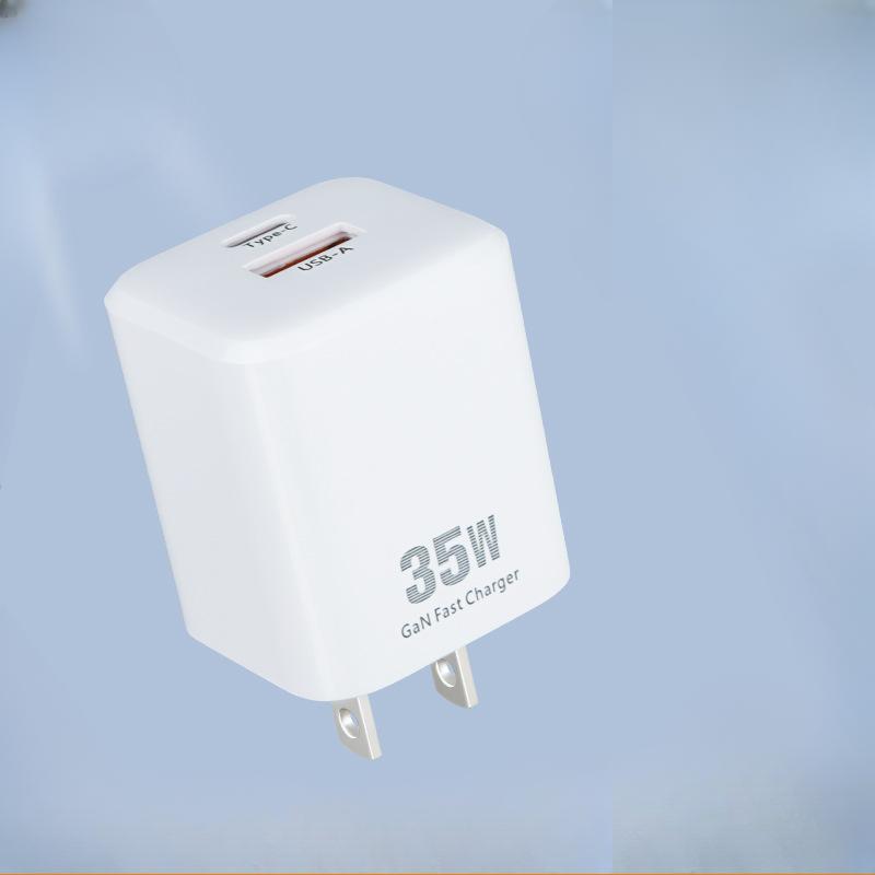 

Новое сертифицированное 35 Вт двухпортовое зарядное устройство для мобильного телефона A+C с быстрой зарядкой, GaN зарядная головка для мобильного телефона, мультинациональные спецификации European standard