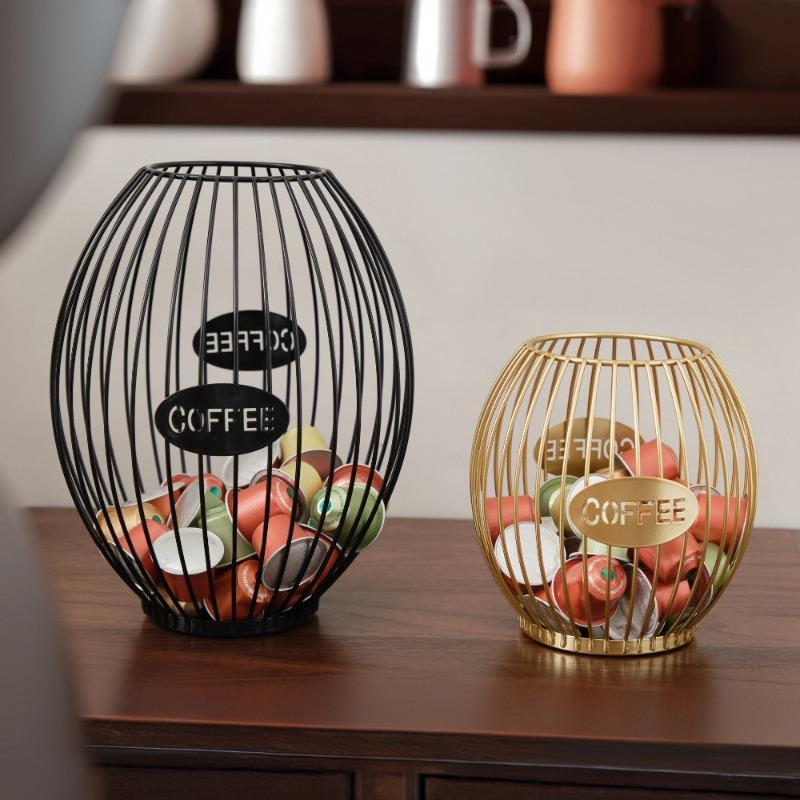 Storage Rack Ironwork Coffee Shop Counter Display RackCoffee Capsule Storage