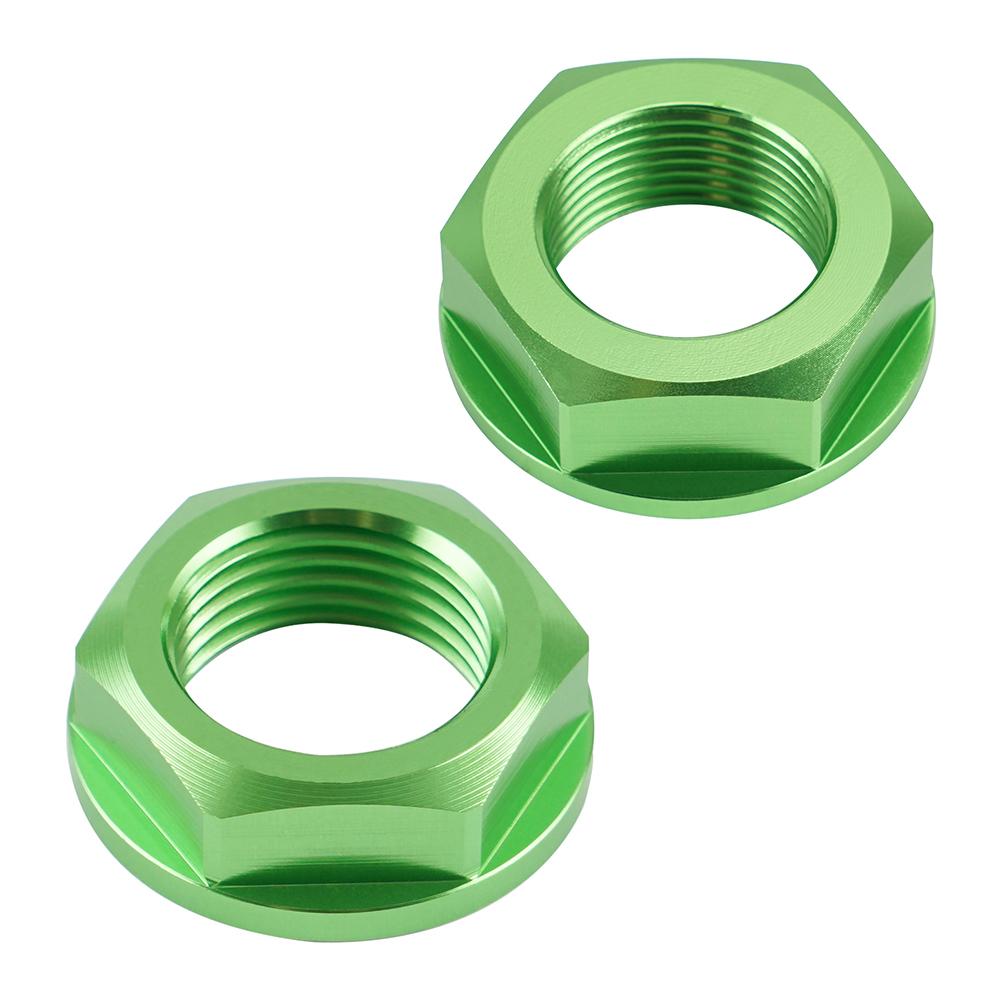 NICECNC Front Rear Wheel Axle Nut Screw Aluminum 2PCS For KAWASAKI KX125 KX250 KX450 KLX450R KX 125 125F 250 250F 450F KLX 450R