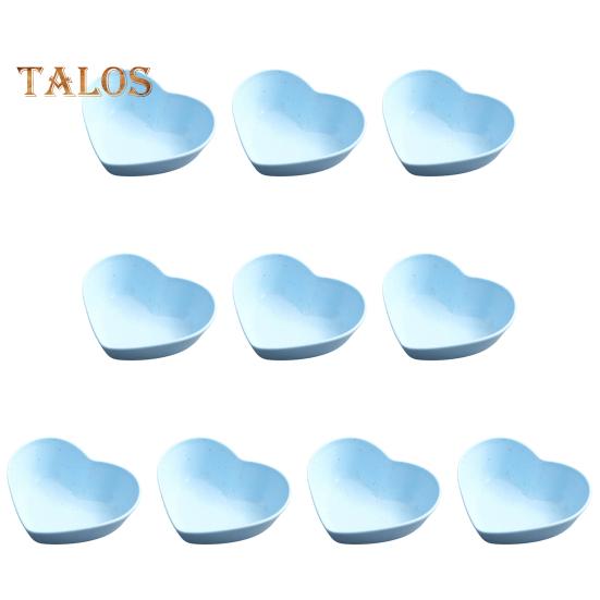 

10 шт., блюдо для соуса, пищевая контактная форма, экологически чистая модная портативная форма листа, блюдо для соуса, посуда, инструмент для ресторана Love Heart синий