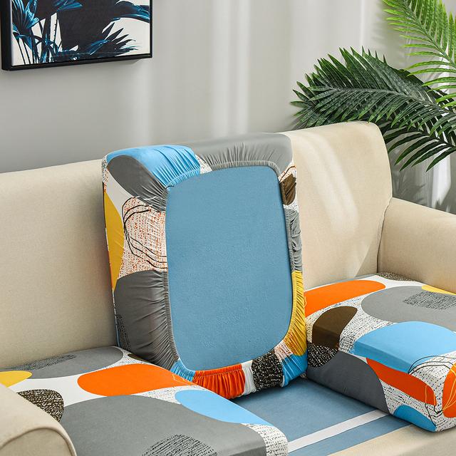 Square Lattice Printed Sofa Chair Seat Cushion Cover Elastic Sofa Slipcovers Designed For Household Pets Protector L Shape Anti -Dust Machine