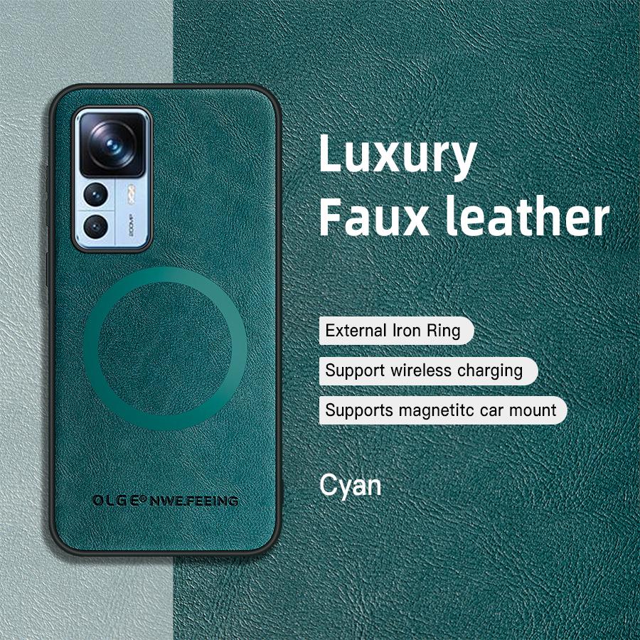 Für Xiaomi 12T 12T Pro PU Leder Magnetring Weiche Kante Anti-Sturz Anti-Fingerabdruck Handyhülle