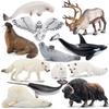 TOYMANY 12-Piece Arctic Animal Figure Set, Realistic Arctic Animal Models, Popular Animal Toys, Birthday Gifts, Decorations, Christmas, New Year's
