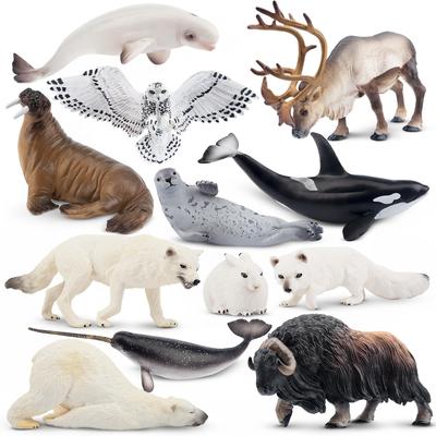 TOYMANY 12-Piece Arctic Animal Figure Set, Realistic Arctic Animal Models, Popular Animal Toys, Birthday Gifts, Decorations, Christmas, New Year's