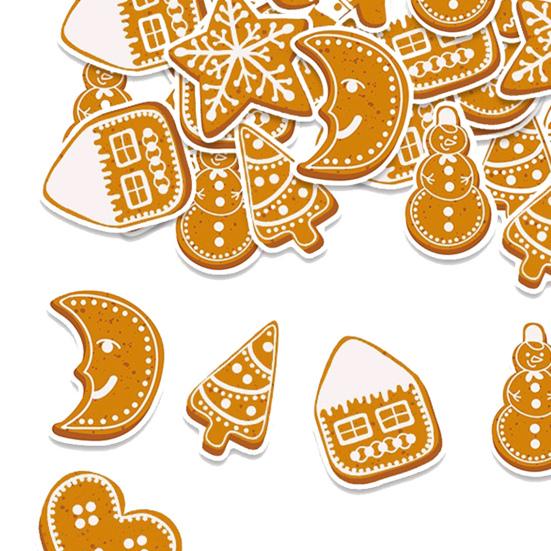 100 Pcs Christmas Gingerbread Cutouts Winter Paper Gingerbread Men Bulletin Board Decorations