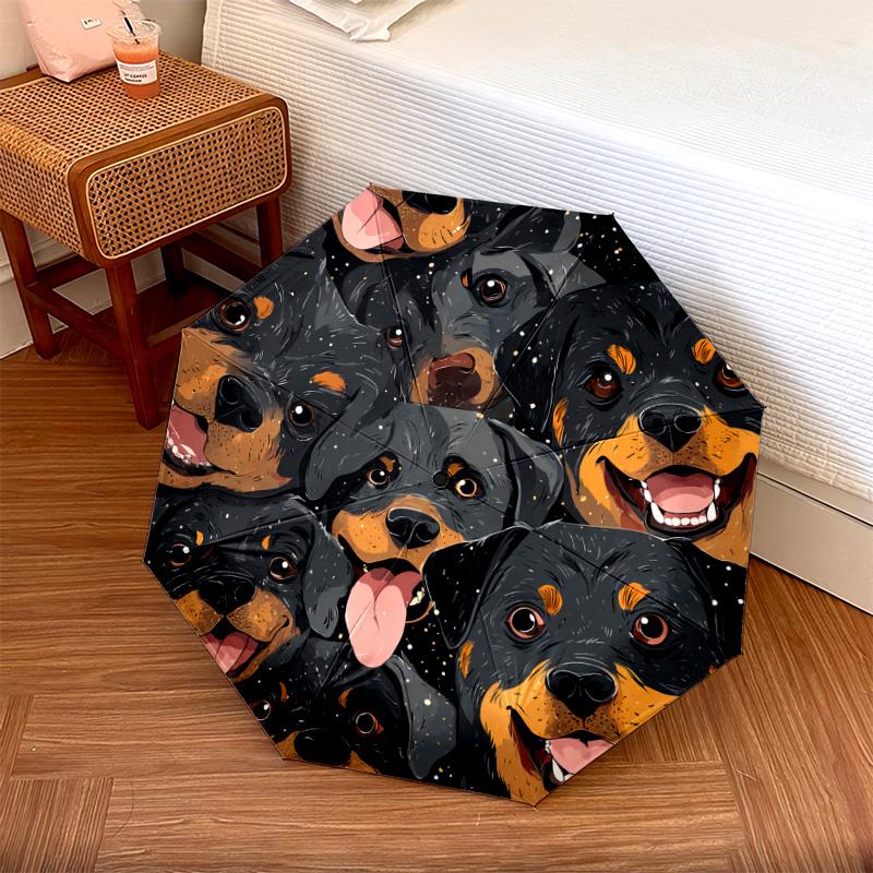 1 PC Automatic Folding Umbrella - Rottweiler Pattern, Portable & Foldable Design with 8 Ribs, Christmas Birthday Gifts